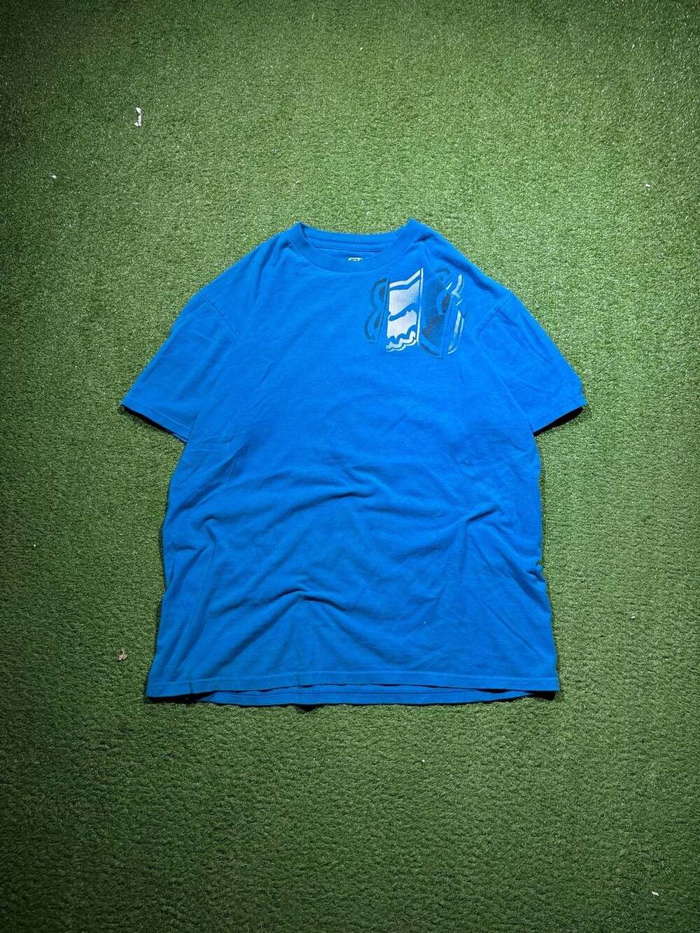 Fox Racing Graphic T-Shirt Blue Size Large